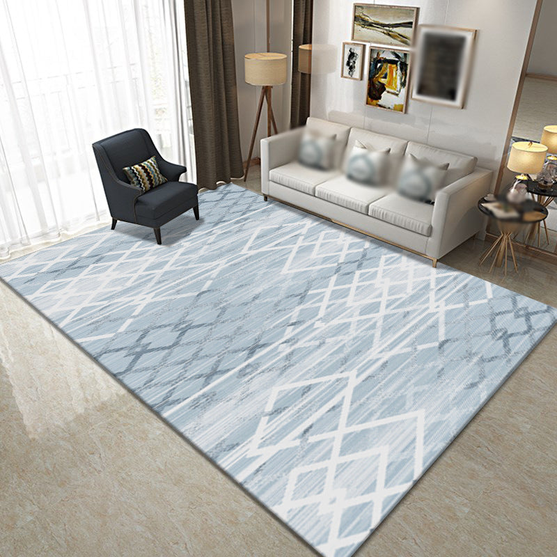 Minimalist Triangle Print Carpet Polyester Area Rug Non-Slip Backing Indoor Carpet for Living Room