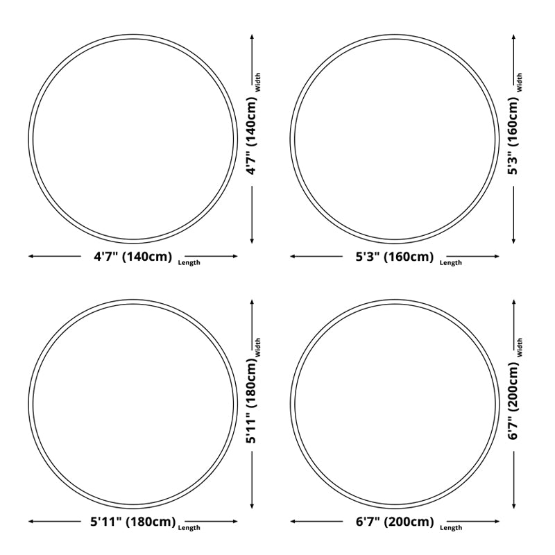 Round Floral Print Carpet Polyester Classical Rug Non-Slip Backing Area Carpet for Living Room