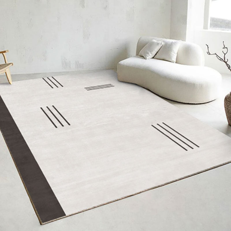 Modern Grey Area Rug Color Block Polyester Area Carpet Anti-Slip Backing Rug for Home Decor