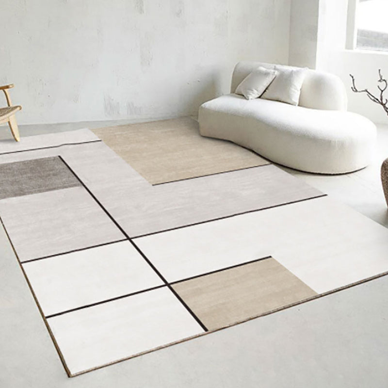 Tapis gris moderne, bloc de couleurs, en Polyester, avec envers antidérapant, pour la décoration de la maison