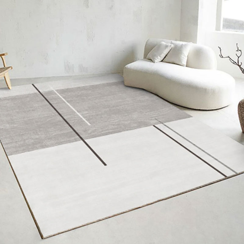 Tapis gris moderne, bloc de couleurs, en Polyester, avec envers antidérapant, pour la décoration de la maison