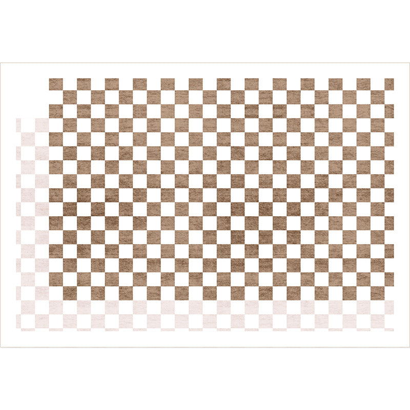 Modern Home Decoration Carpet Checkered Pattern Area Rug Polyester Non-Slip Backing Indoor Carpet