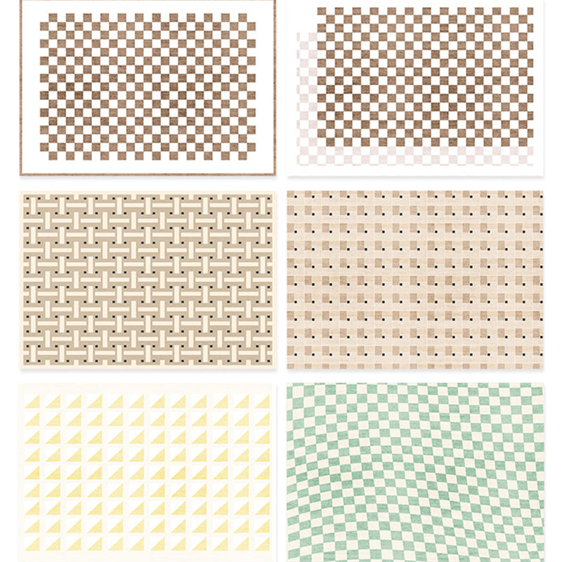 Modern Home Decoration Carpet Checkered Pattern Area Rug Polyester Non-Slip Backing Indoor Carpet