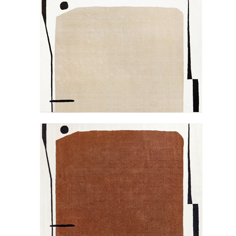 Tapis moderne abricot, bloc de couleurs, en Polyester, antidérapant, pour la décoration de la maison