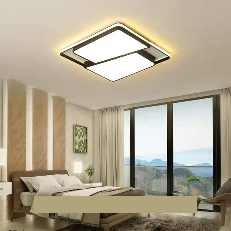 Modern Led Fixture Flush Mount Lighting Fixture Acrylic and Metal Lampshade for Bedroom