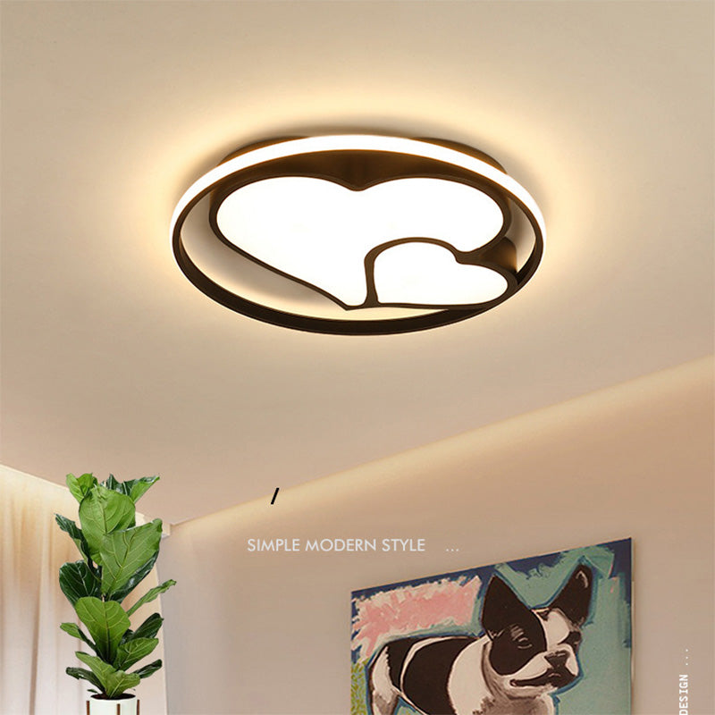 Modern Led Fixture Flush Mount Lighting Fixture Acrylic and Metal Lampshade for Bedroom