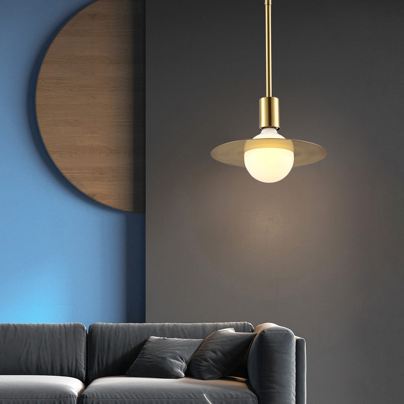 Metal Planet Pendant Light Kit Minimalist Style Pendant Lighting Fixture in Coppery