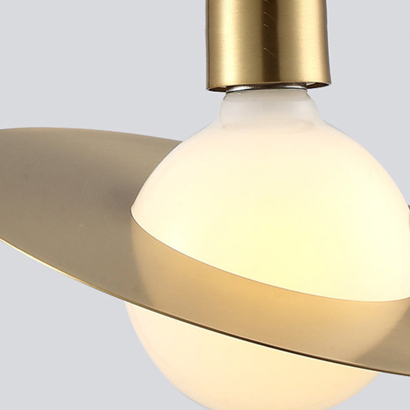 Metal Planet Pendant Light Kit Minimalist Style Pendant Lighting Fixture in Coppery