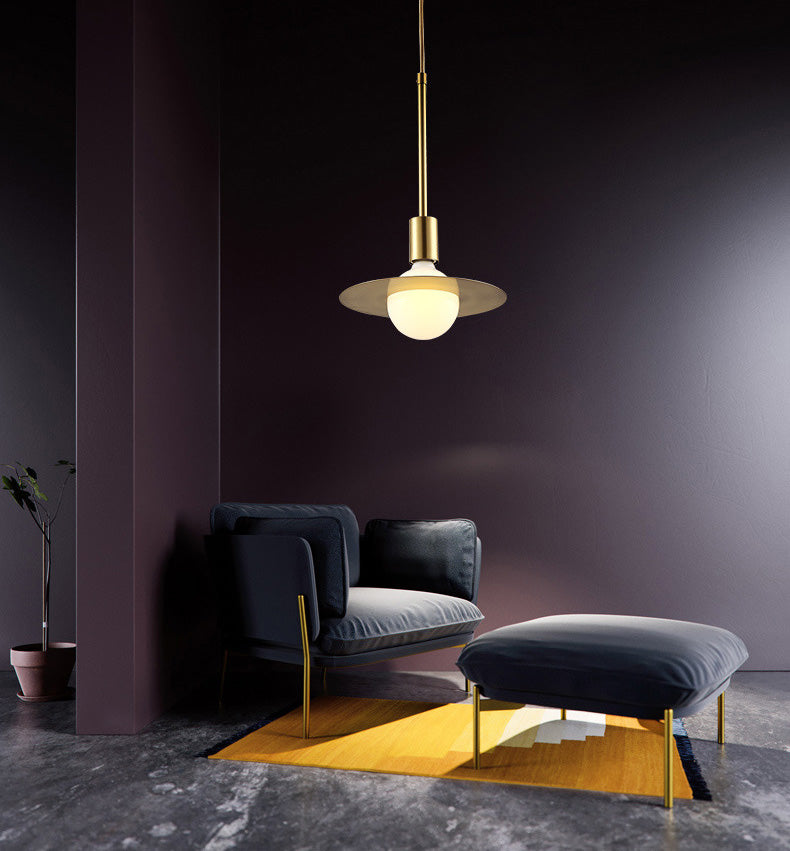 Metal Planet Pendant Light Kit Minimalist Style Pendant Lighting Fixture in Coppery