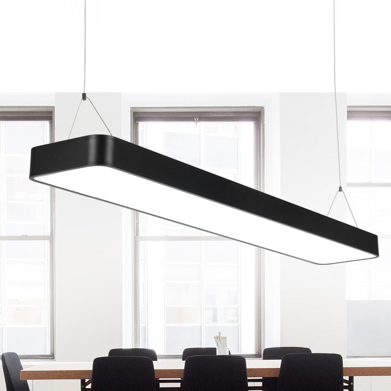 Contemporary Simple Style Hanging Lamp Rectangle Shaped LED Pendant Lights for Office