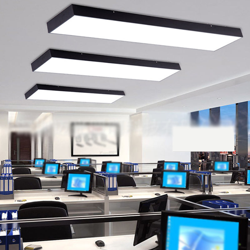 Contemporary Simple Style Hanging Lamp Rectangle Shaped LED Pendant Lights for Office