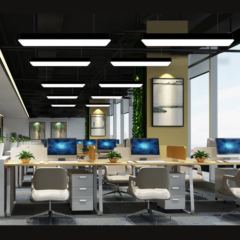 Contemporary Simple Style Hanging Lamp Rectangle Shaped LED Pendant Lights for Office