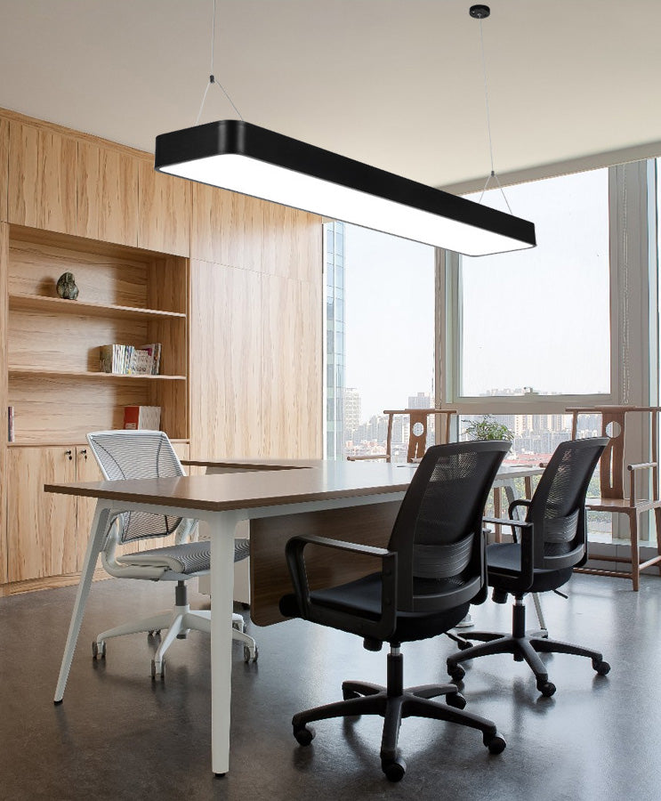 Contemporary Simple Style Hanging Lamp Rectangle Shaped LED Pendant Lights for Office