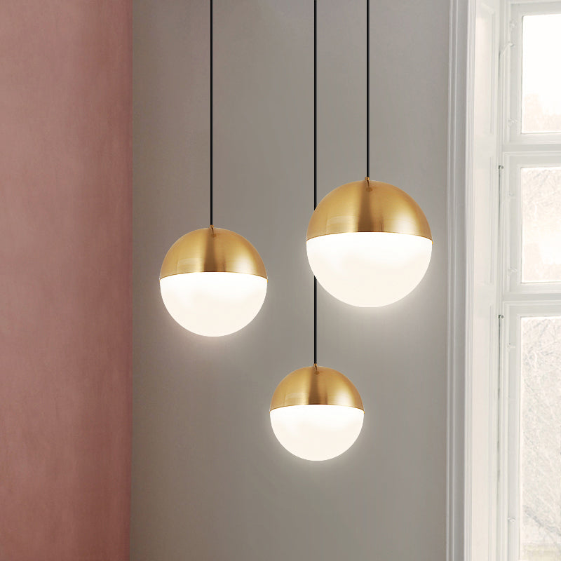 Global Metal Hanging Ceiling Light Minimalist Style Coppery Pendant Ceiling Light