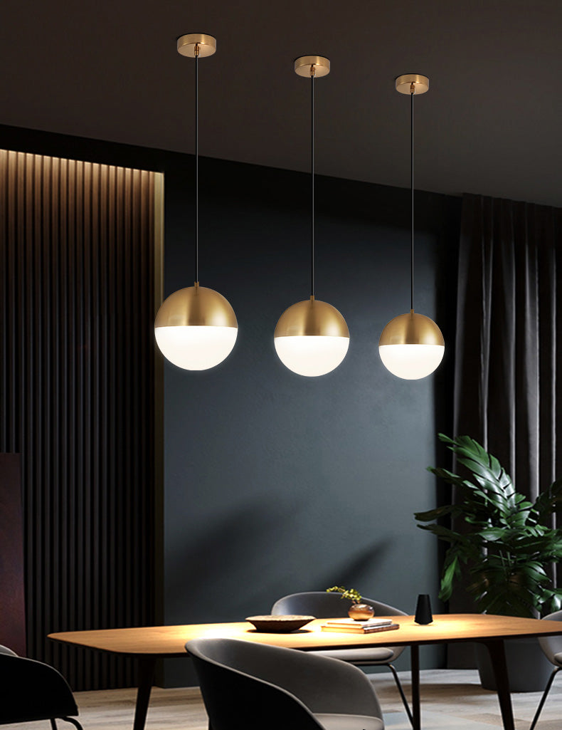 Global Metal Hanging Ceiling Light Minimalist Style Coppery Pendant Ceiling Light