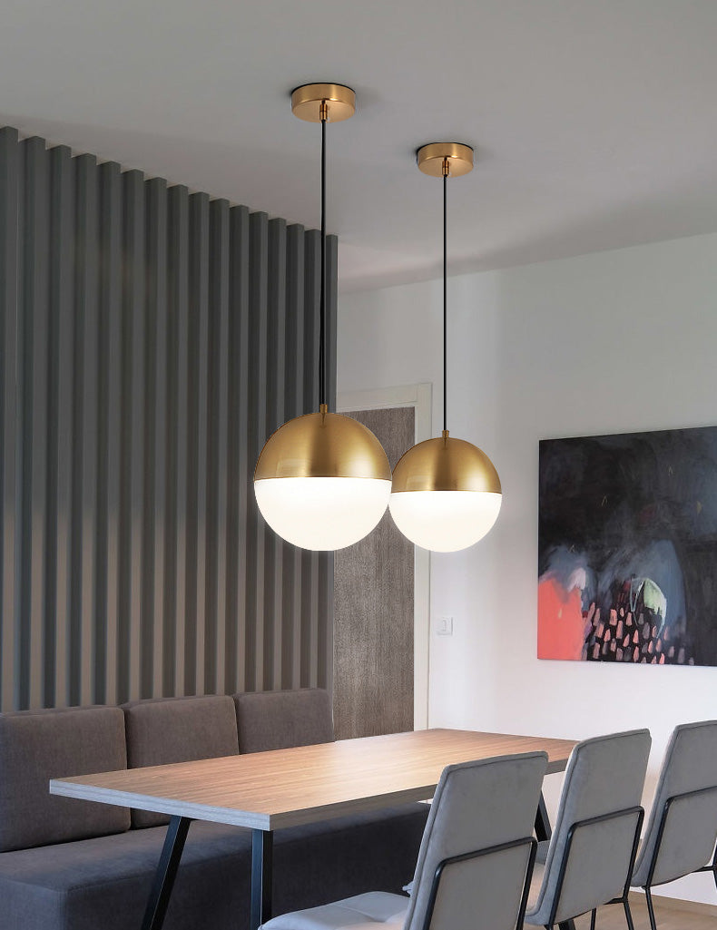 Global Metal Hanging Ceiling Light Minimalist Style Coppery Pendant Ceiling Light