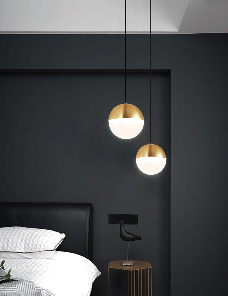 Global Metal Hanging Ceiling Light Minimalist Style Coppery Pendant Ceiling Light