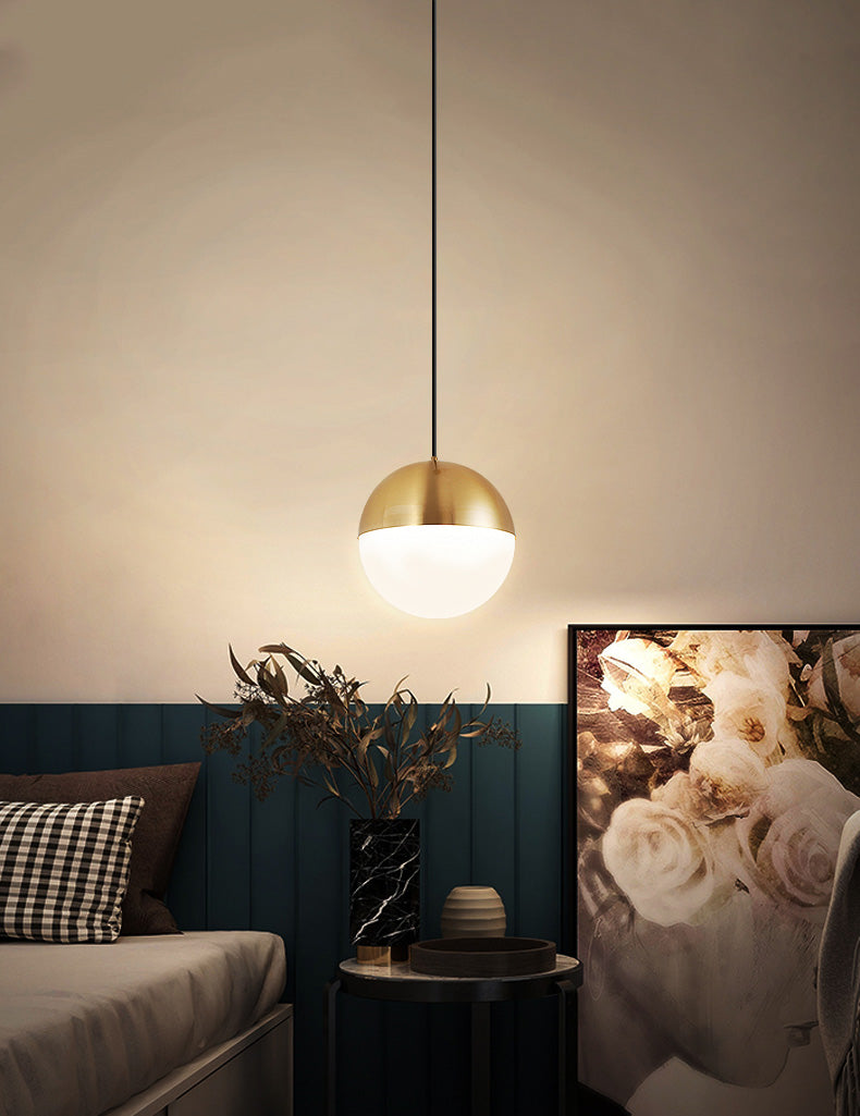 Global Metal Hanging Ceiling Light Minimalist Style Coppery Pendant Ceiling Light