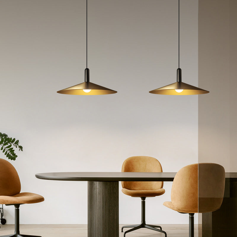 Flared Dinning Room Hanging Ceiling Light Metal Nordic Down Lighting Pendant in Coppery
