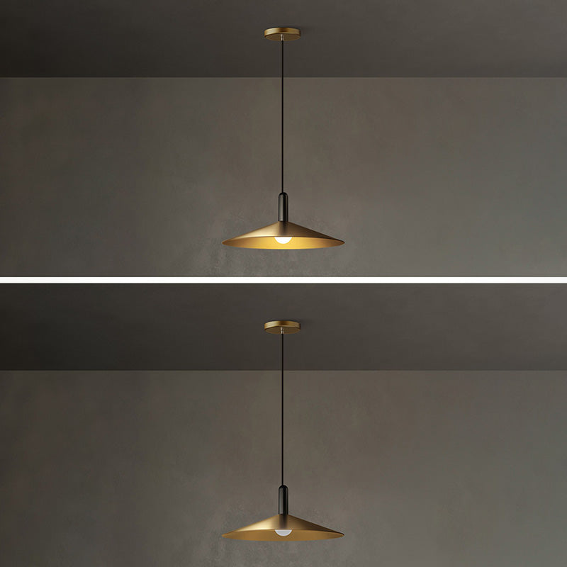 Flared Dinning Room Hanging Ceiling Light Metal Nordic Down Lighting Pendant in Coppery