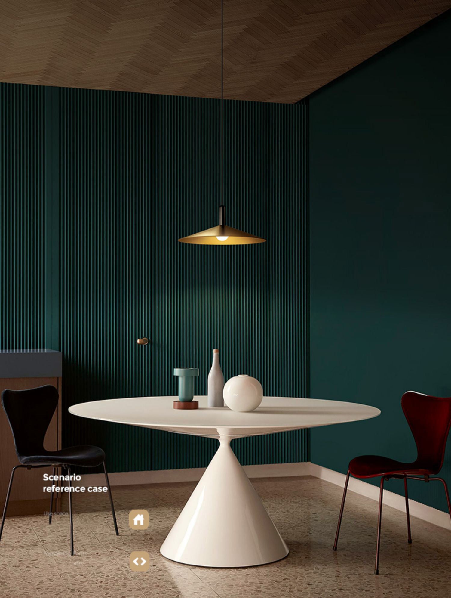 Flared Dinning Room Hanging Ceiling Light Metal Nordic Down Lighting Pendant in Coppery