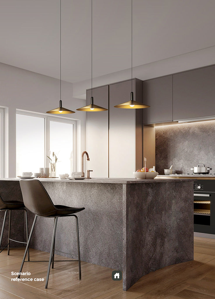 Flared Dinning Room Hanging Ceiling Light Metal Nordic Down Lighting Pendant in Coppery