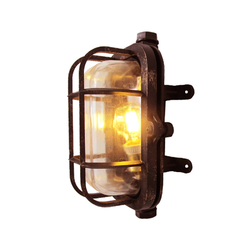 Shaded Restaurant Wall Sconce Light Vintage Style Glass Metallic Wall Lighting Fixture