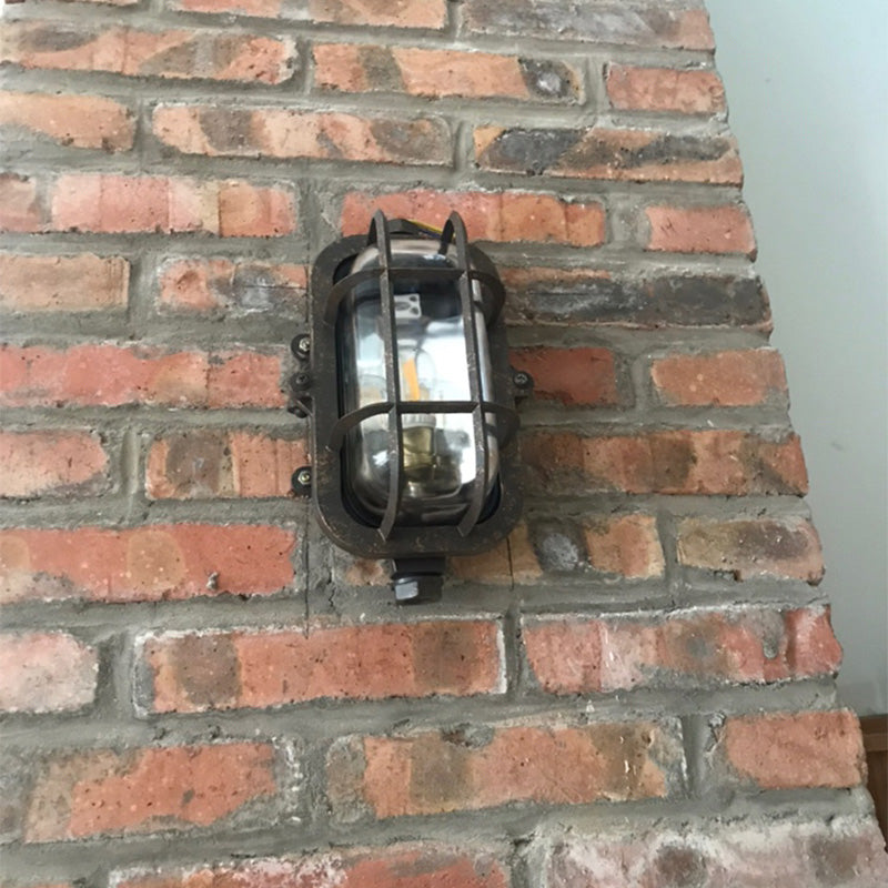 Shaded Restaurant Wall Sconce Light Vintage Style Glass Metallic Wall Lighting Fixture