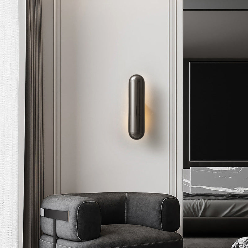 Capsula wall light sconce in stile contemporaneo a led lampada montata a parete in metallo
