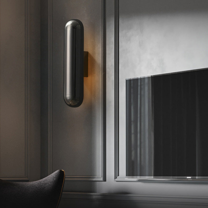 Capsula wall light sconce in stile contemporaneo a led lampada montata a parete in metallo