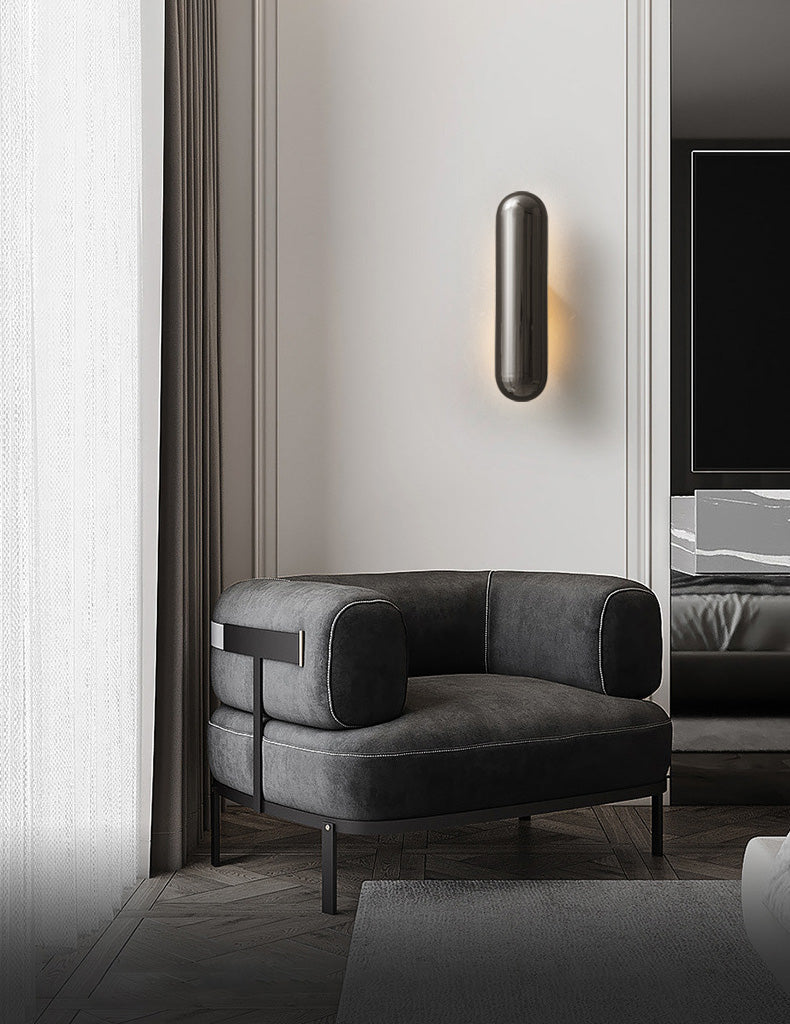 Capsula wall light sconce in stile contemporaneo a led lampada montata a parete in metallo