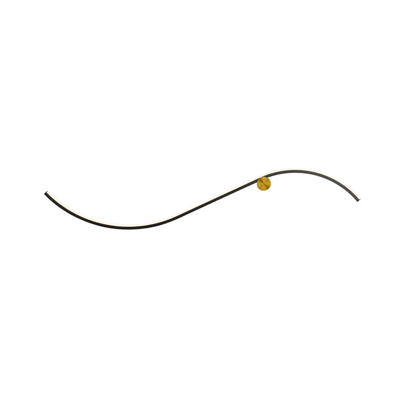 Modern LED Wall Mount Lighting Black Wave Wall Lighting Fixture with Metal Shade