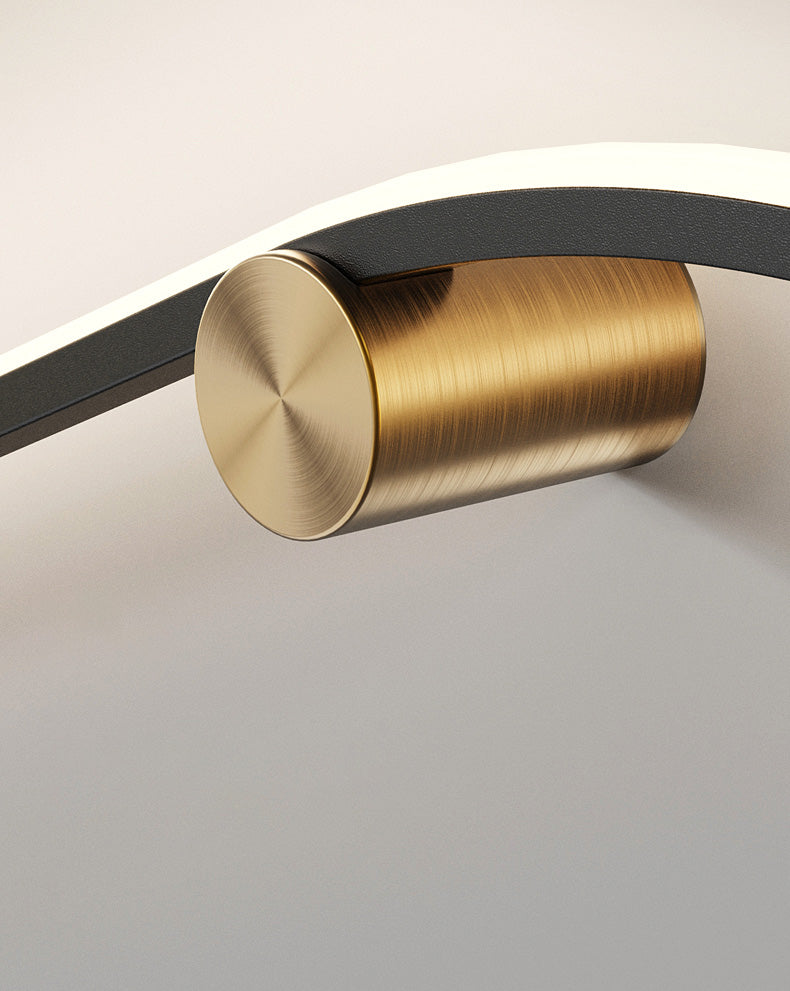 Modern LED Wall Mount Lighting Black Wave Wall Lighting Fixture with Metal Shade