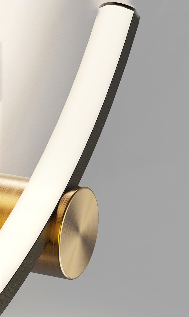 Modern LED Wall Mount Lighting Black Wave Wall Lighting Fixture with Metal Shade