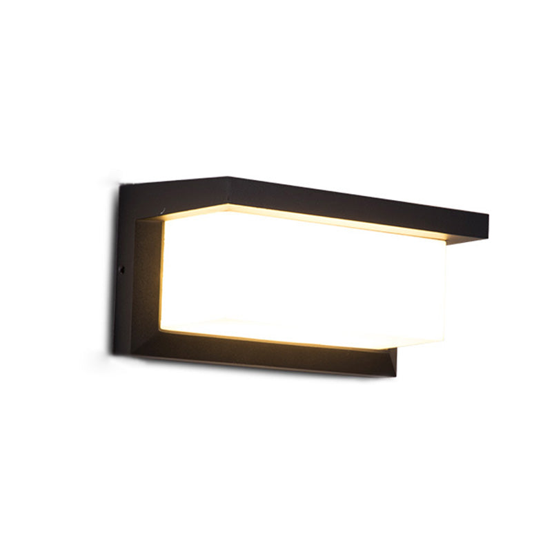 Iluminación de pared rectangular moderna 1 luz de pared de pared de luz con sombra acrílica