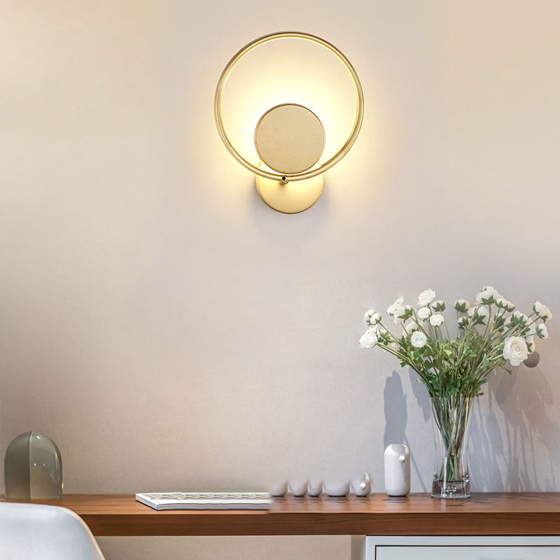 Circle Wall Mounted Lamp Postmodern Simplicity Metal Wall Mount Lamp for Living Room