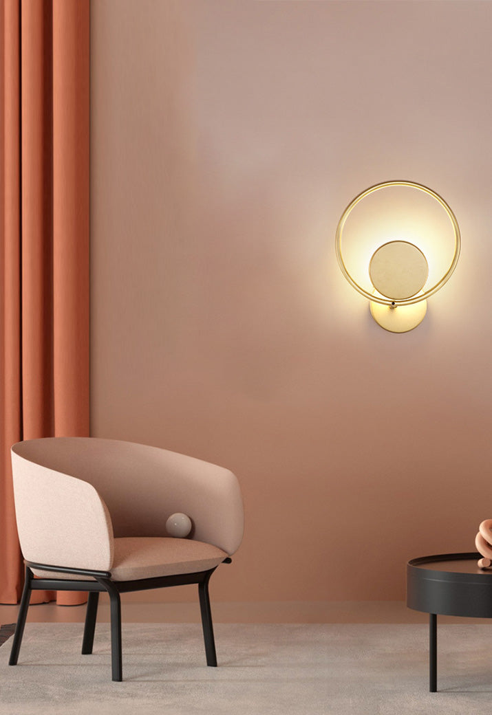 Circle Wall Mounted Lamp Postmodern Simplicity Metal Wall Mount Lamp for Living Room