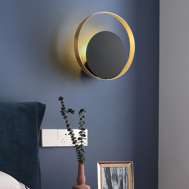 Circle Wall Mounted Lamp Postmodern Simplicity Metal Wall Mount Lamp for Living Room