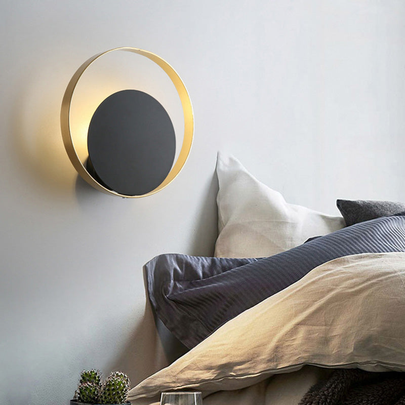 Circle Wall Mounted Lamp Postmodern Simplicity Metal Wall Mount Lamp for Living Room