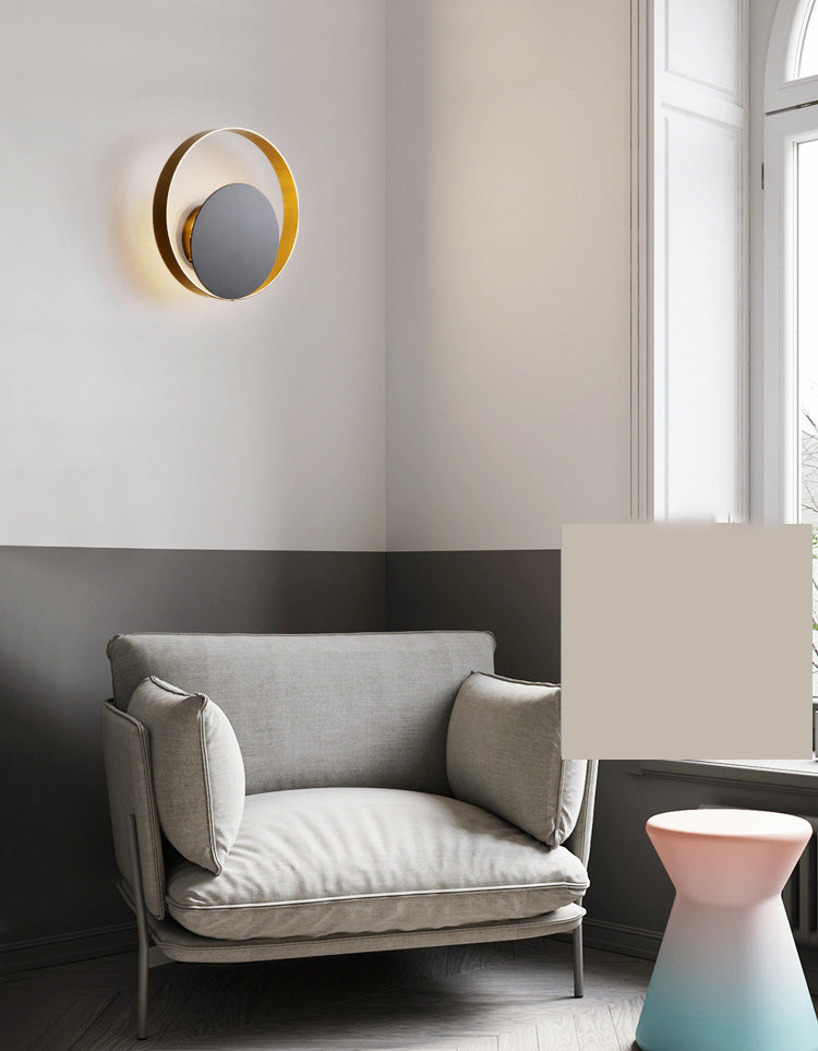 Circle Wall Mounted Lamp Postmodern Simplicity Metal Wall Mount Lamp for Living Room