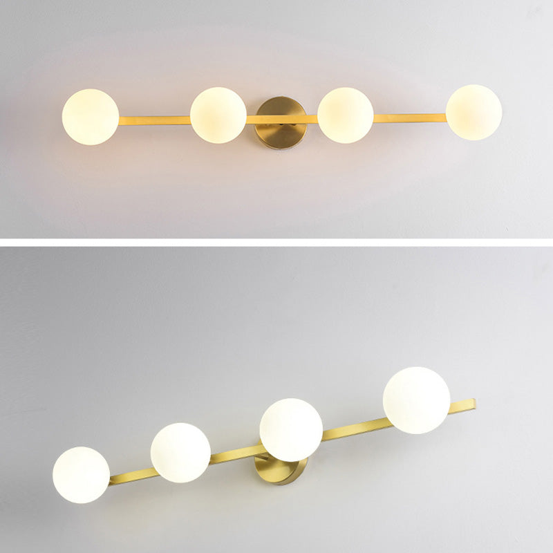 Postmodern Globe Vanity Sconce Lights Milk Glass Wall Mount Light Fixture for Bathroom