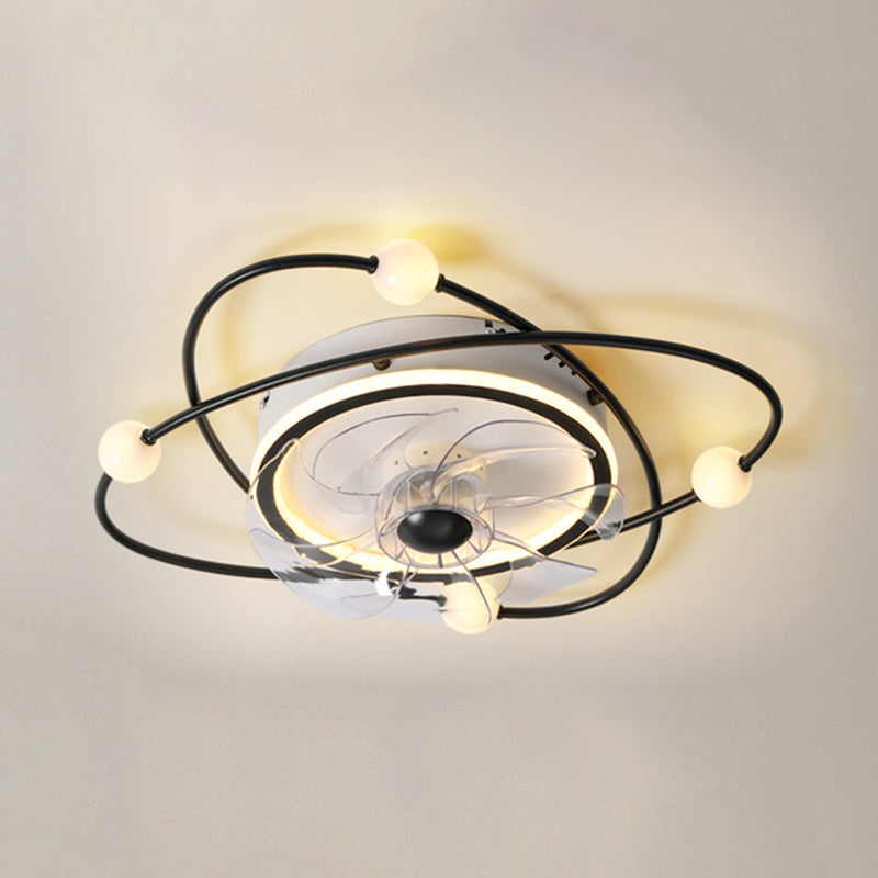 Nordic Round Flush Mount Lüfter Leuchtung Acryl Schlafzimmer LED SEMI Flush Leuchte