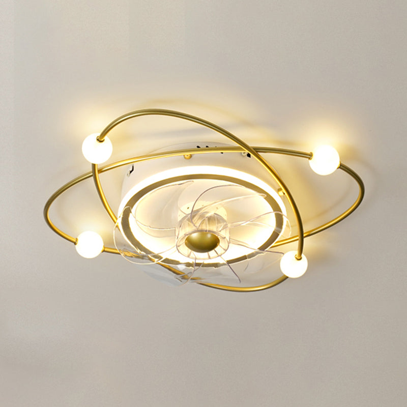 Nordic Round Flush Mount Lüfter Leuchtung Acryl Schlafzimmer LED SEMI Flush Leuchte