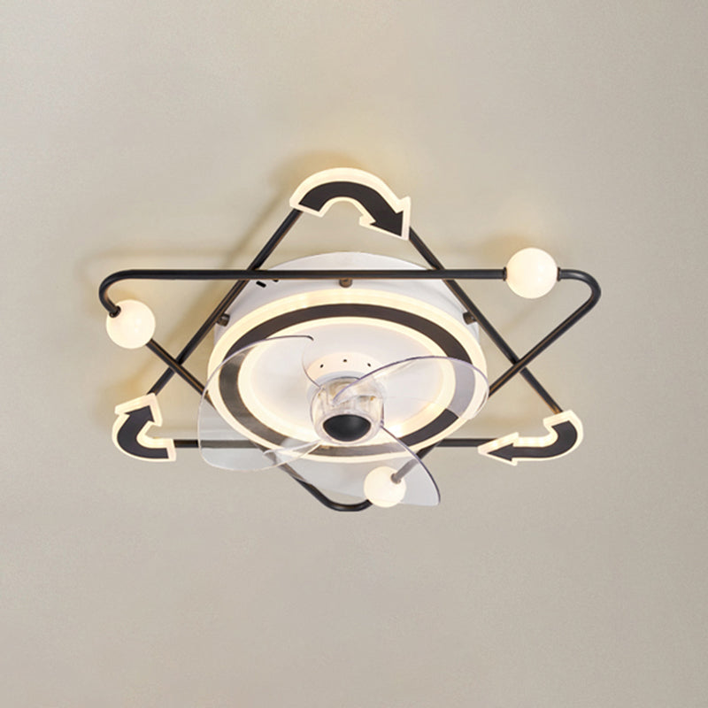 Nordic Round Flush Mount Lüfter Leuchtung Acryl Schlafzimmer LED SEMI Flush Leuchte