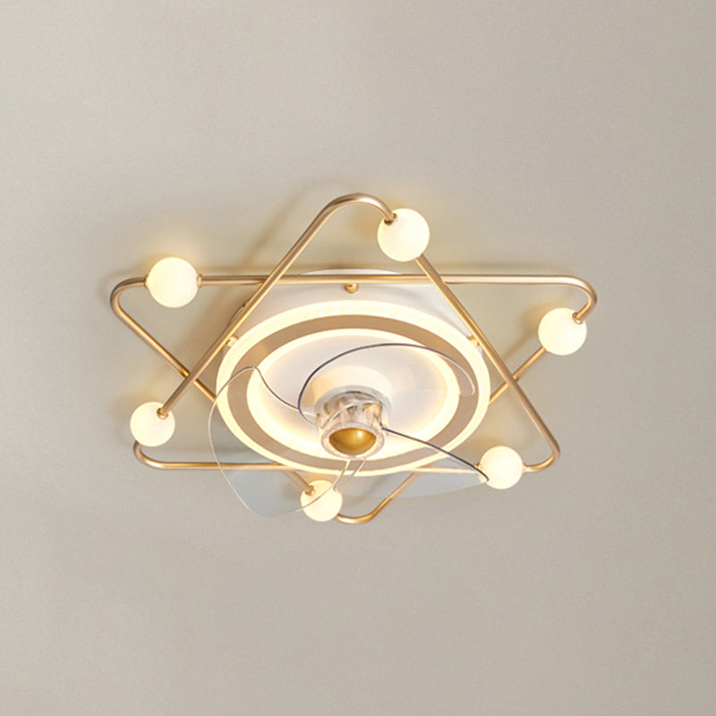 Nordic Round Flush Mount Lüfter Leuchtung Acryl Schlafzimmer LED SEMI Flush Leuchte