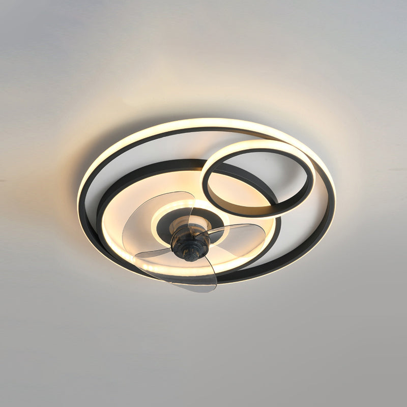 Schwarz-Weiß-Kreislüfungsbeleuchtung Einfachheit Metall LED Semi Flush Light für Schlafzimmer