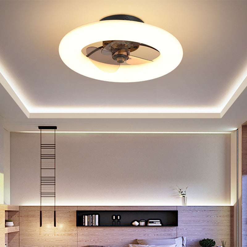 Einfacher stilvoller Donut -förmiger Lüfterlampe Acryl -Esszimmer LED SEMI BUSH Deckenleuchte