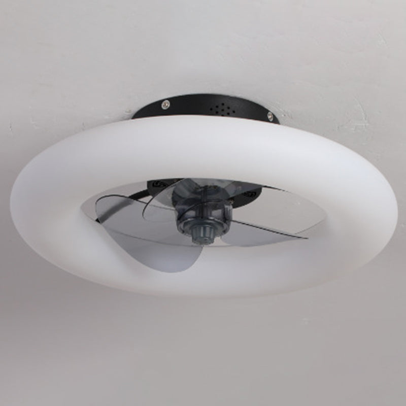 Einfacher stilvoller Donut -förmiger Lüfterlampe Acryl -Esszimmer LED SEMI BUSH Deckenleuchte