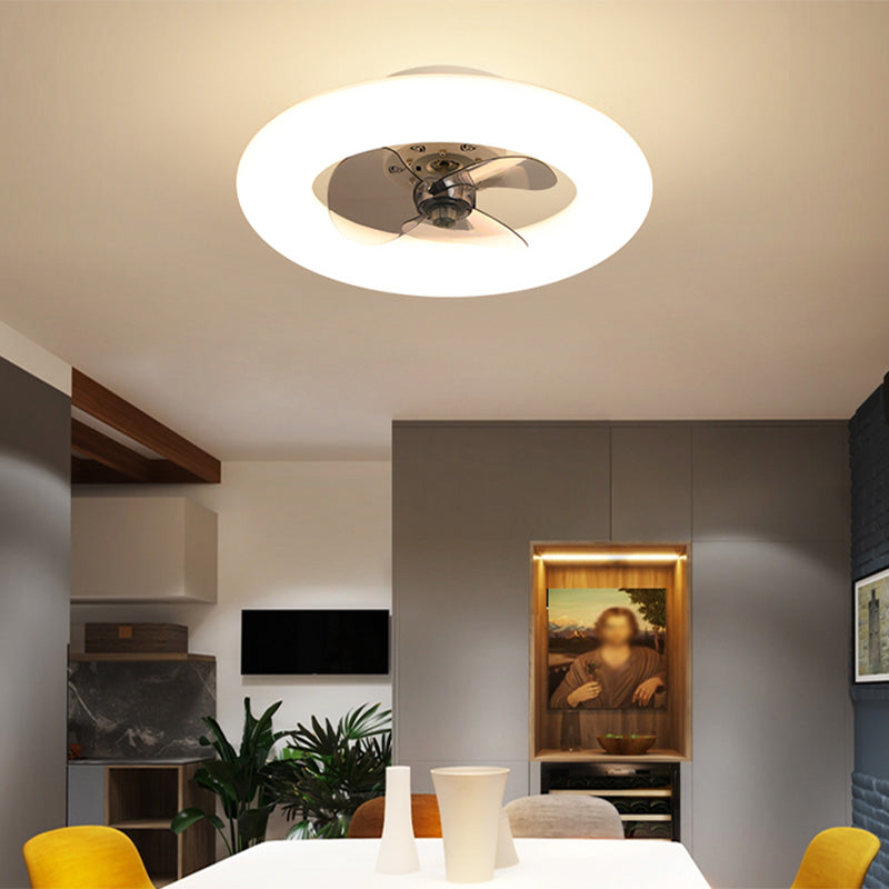 Einfacher stilvoller Donut -förmiger Lüfterlampe Acryl -Esszimmer LED SEMI BUSH Deckenleuchte