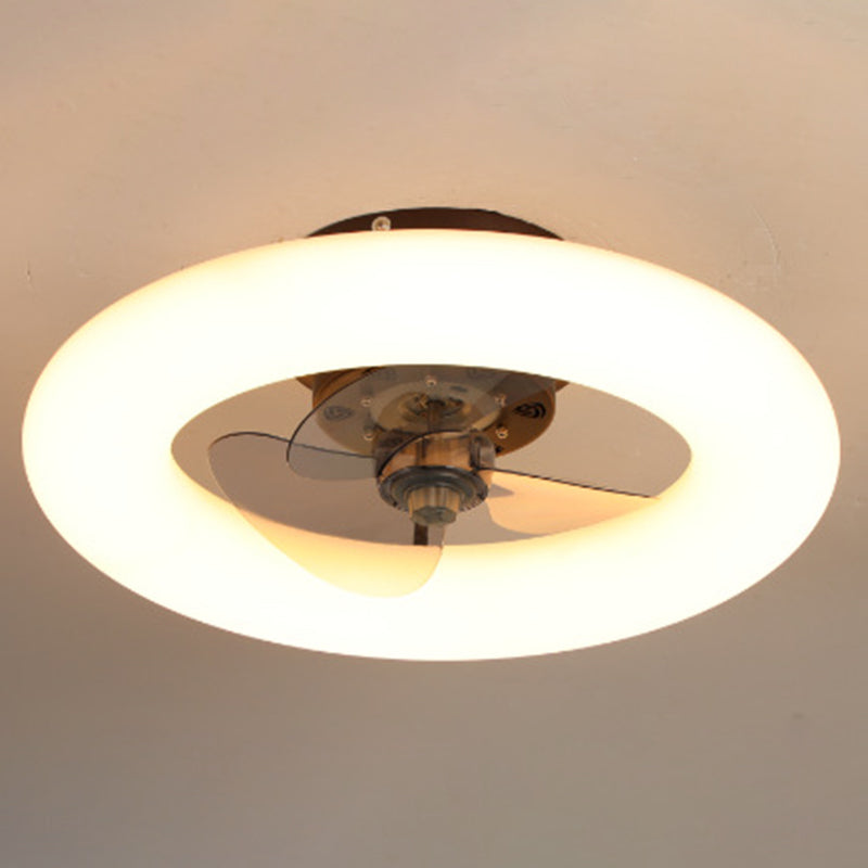 Einfacher stilvoller Donut -förmiger Lüfterlampe Acryl -Esszimmer LED SEMI BUSH Deckenleuchte